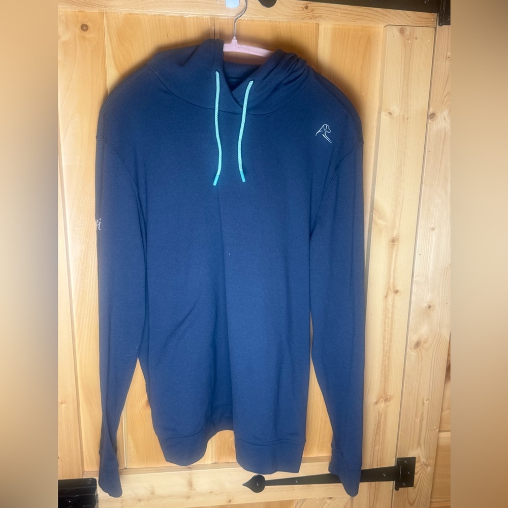 Rhoback Hesi Navy Performance Hoodie Teal Accents Medium - Picture 3 of 14